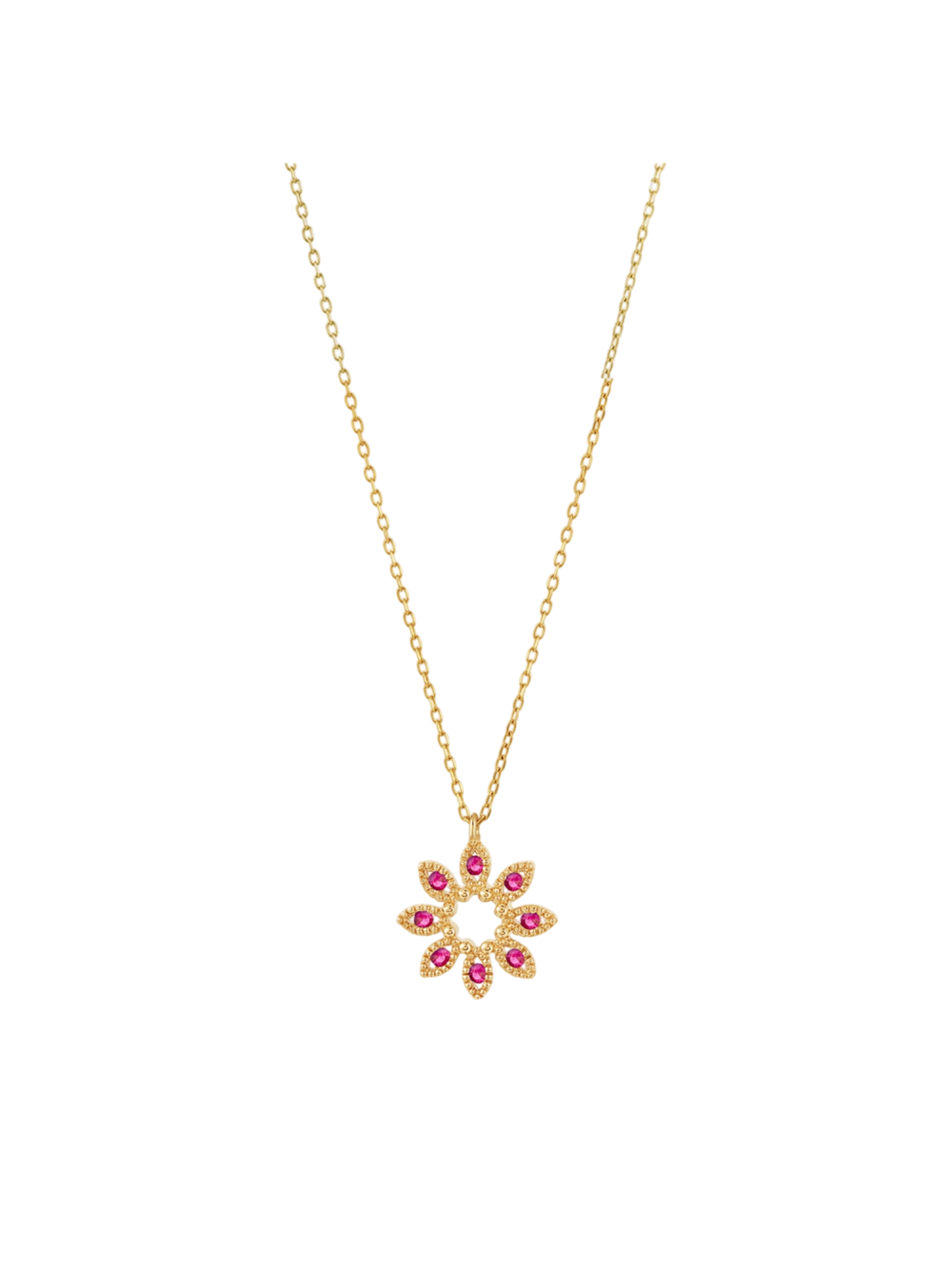 Jasmine flower ruby pendant